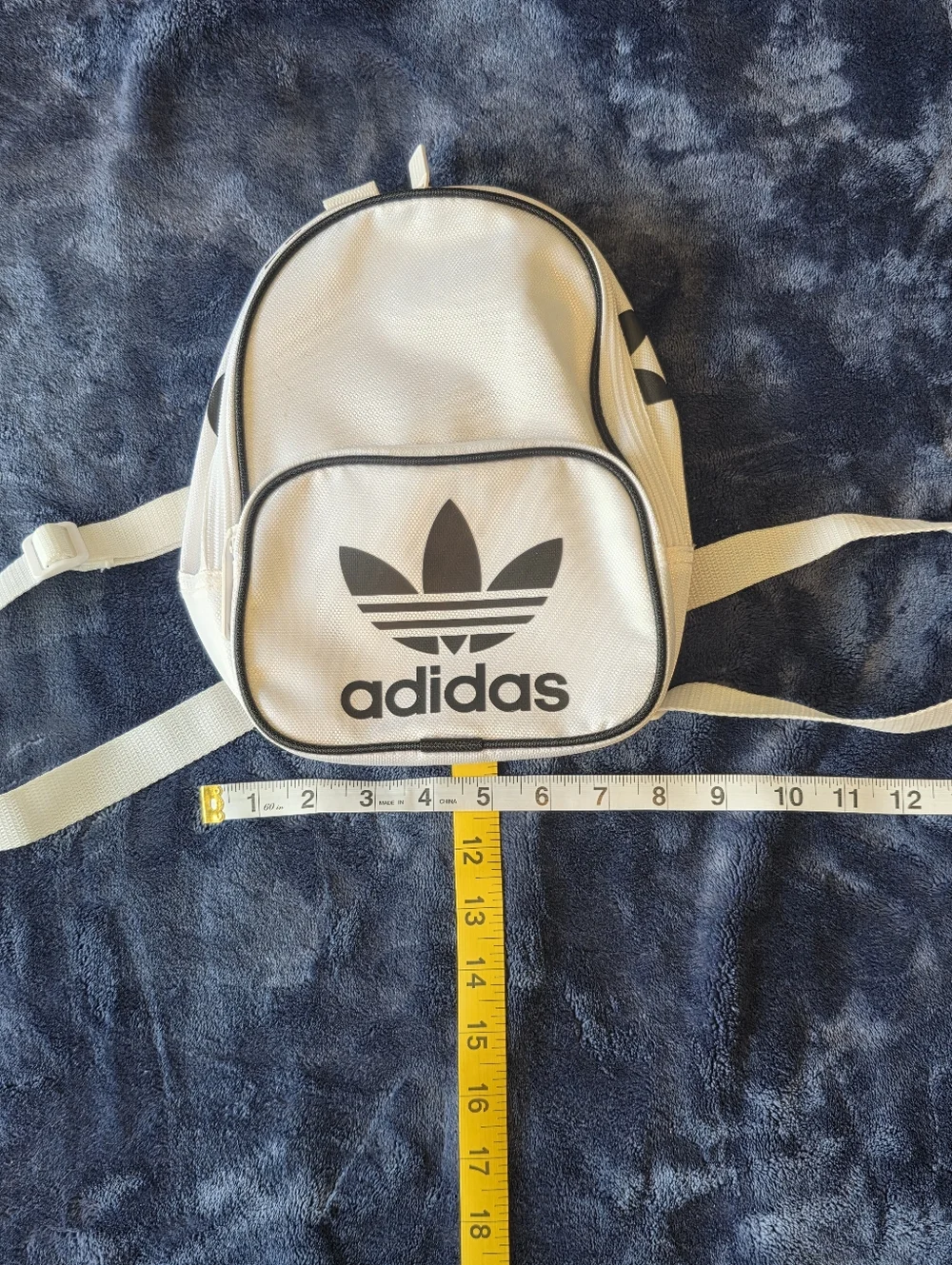 adidas White and Black Mini Backpack with Trefoil Accents - Picture 2 of 8